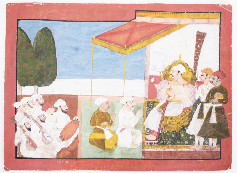 Dipinto raffigurante l'udienza (darshan) di un sovrano Dipinto raffigurante l'udienza (darshan) di un sovrano
