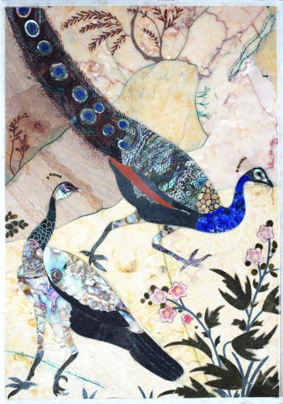 Pannello figurativo intarsiato con pietre dure Pannello figurativo intarsiato con pietre dure