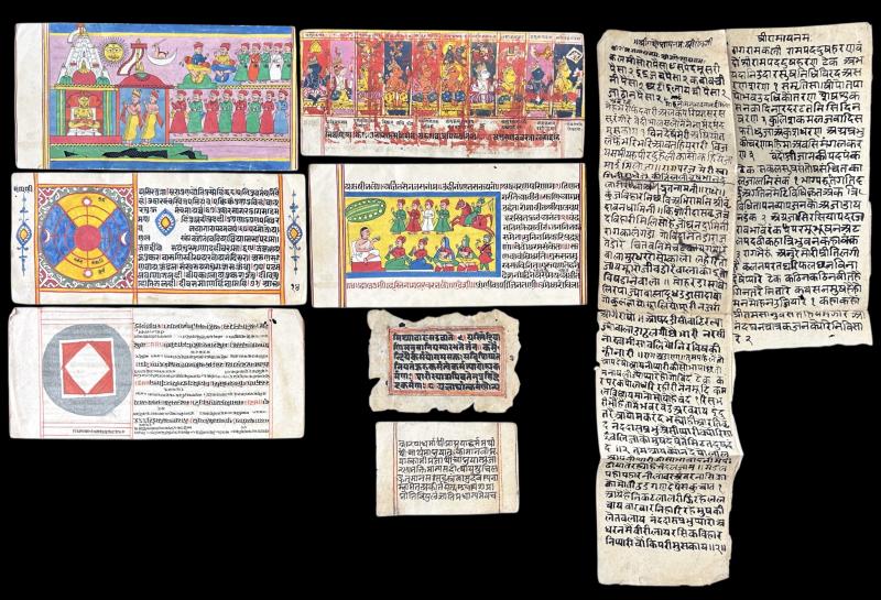 Gruppo di pagine da manoscritti indiani Gruppo di pagine da manoscritti indiani